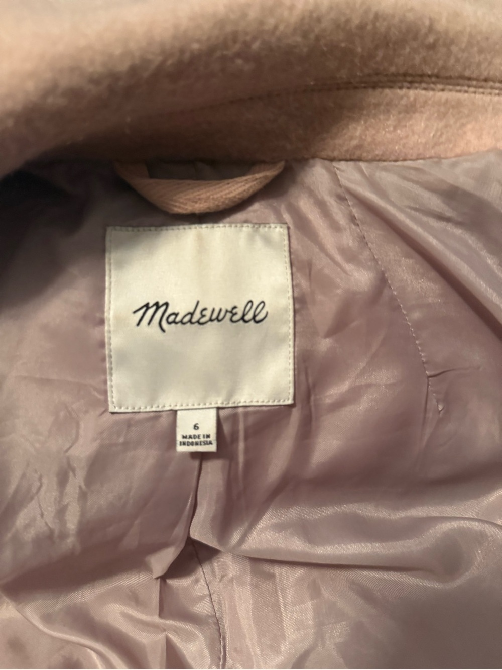Madewell Blush Pink Single-Button Long Trench Coat - Picture 3 of 6